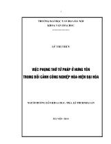 Khóa luận Việc phụng thờ Tứ pháp ở Văn Lâm Hưng Yên trong bối cảnh công nghiệp hóa, hiện đại hóa