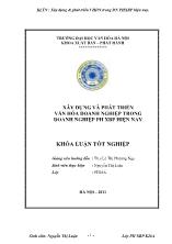 Khóa luận Xây dựng và phát triển văn hóa doanh nghiệp trong doanh nghiệp PH XBP hiện nay