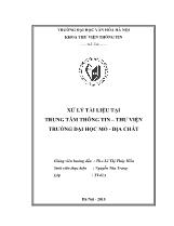 Khóa luận Xử lý tài liệu tại trung tâm thông tin – thư viện trường đại học mỏ - Địa chất