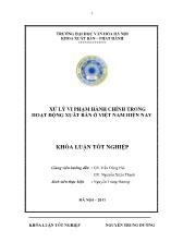 Khóa luận Xử lý vi phạm hành chính trong hoạt động xuât bản ở Việt Nam hiện nay