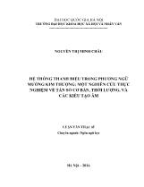 Luận văn Hệ thống thanh điệu trong phương ngữ mường kim thượng: một nghiên cứu thực nghiệm về tần số cơ bản, thời lượng, và các kiểu tạo âm