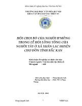 Luận văn Hội chọi bò của người h’mông trong lễ hội lồng tồng của người Tày ở xã xuân lạc huyện chợ đồn tỉnh Bắc Kạn