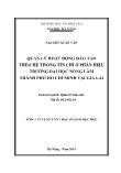 Luận văn Quản lý hoạt động đào tạo theo hệ thống tín chỉ ở phân hiệu trường đại học nông lâm thành phố Hồ Chí Minh tại Gia Lai