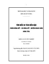 Luận văn Tìm hiểu di tích đền Hậu thôn Đông Kết, xã Đông Kết, huyện Khoái Châu, tỉnh Hưng Yên