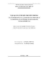 Tập quán cưới xin truyền thống của người Khơ mú xã tà cạ, huyện Kỳ sơn, tỉnh Nghệ an và ảnh hưởng của nó tới việc xây dựng đời sống văn hoá mới hiện nay