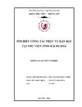 Tìm hiểu công tác phục vụ bạn đọc tại thư viện tỉnh Hải Dương