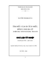 Tìm hiểu cụm di tích miếu, đình làng Đa sỹ xã Kiến hưng - Thành phố Hà đông - tỉnh Hà Tây