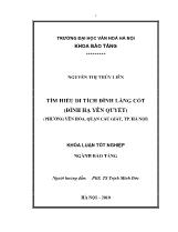 Tìm hiểu di tích đình làng Cót (đình Hạ yên quyết) (phường Yên hòa, quận Cầu giấy, tp. Hà Nội)