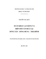 Xuất khẩu lao động và biến đổi văn hoá tại Đông tân – Đông hưng – Thái Bình