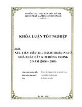 Xúc tiến tiêu thụ sách thiếu nhi ở nhà xuất bản kim đồng trong 2 năm (2008 – 2009)